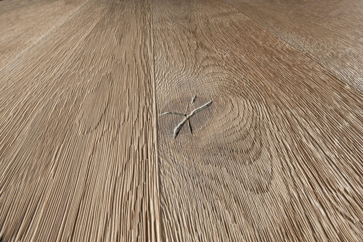 Angled close up of Kahrs Oak Gustaf Prefinished Hardwood.