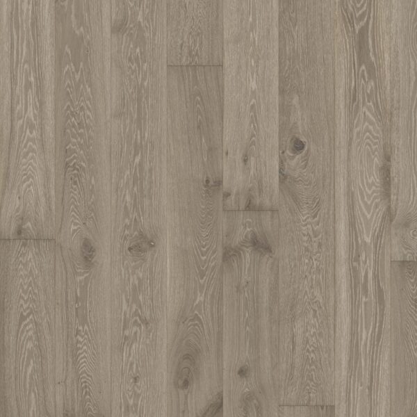 Close up of Kahrs Oak Nouveau Gray Prefinished Hardwood.