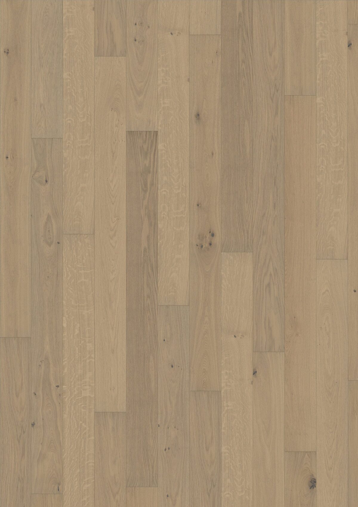 Close up of Kahrs Oak Nouveau White Prefinished Hardwood.