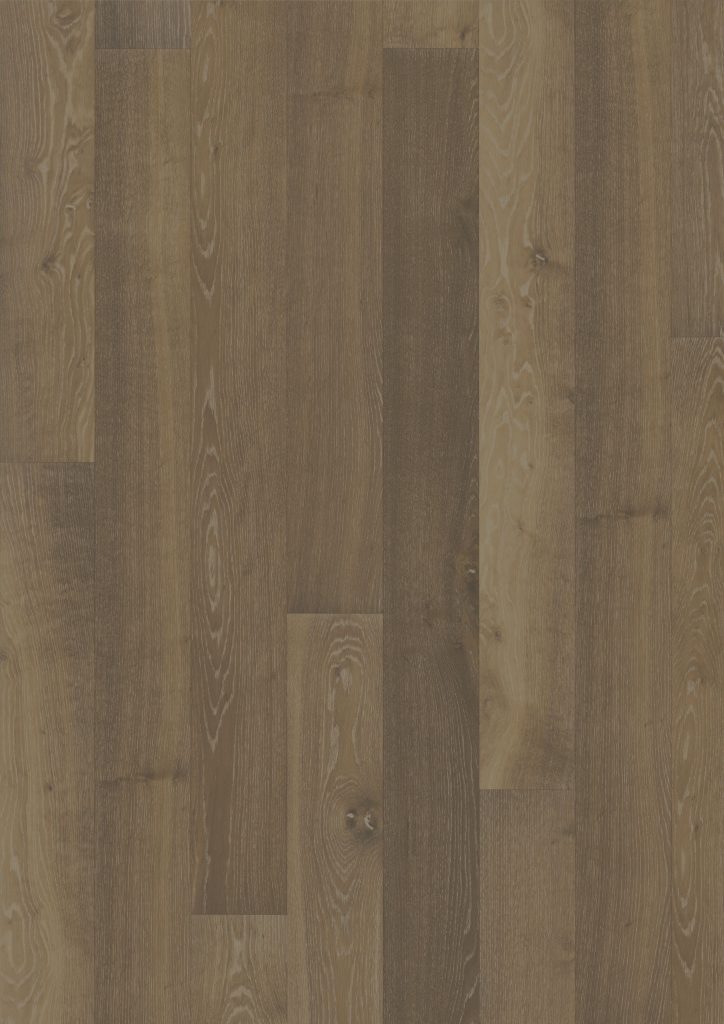 Close up of Kahrs Oak Nouveau Greige Prefinished Hardwood.