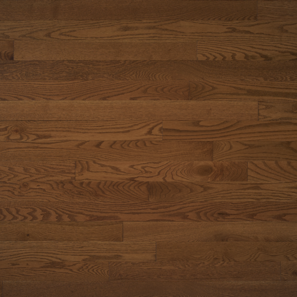 Close up of Appalachian Gunstock Red Oak Excel Prefinished Hardwood.