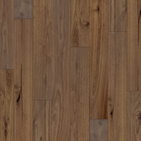 Close up of DuChateau American Walnut Prefinished Hardwood.