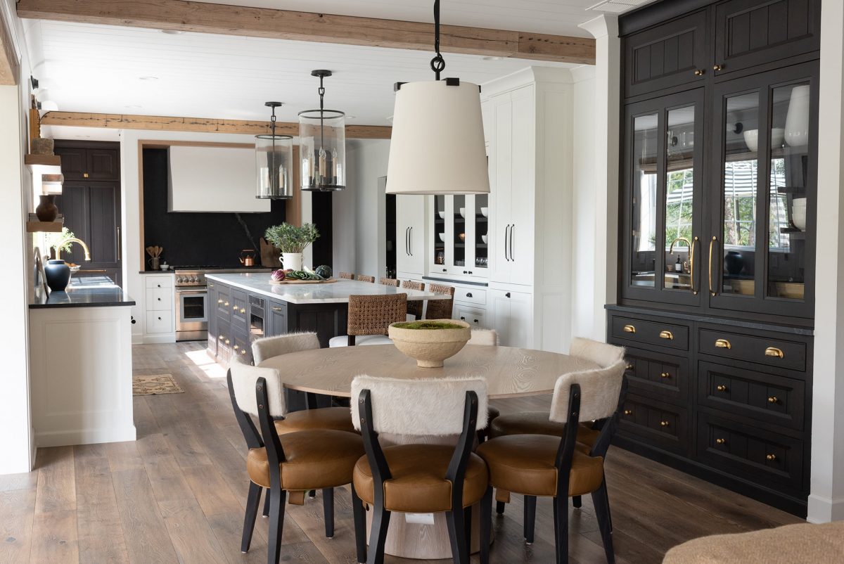 Decorated dining space with DuChateau Lys Prefinished Hardwood.