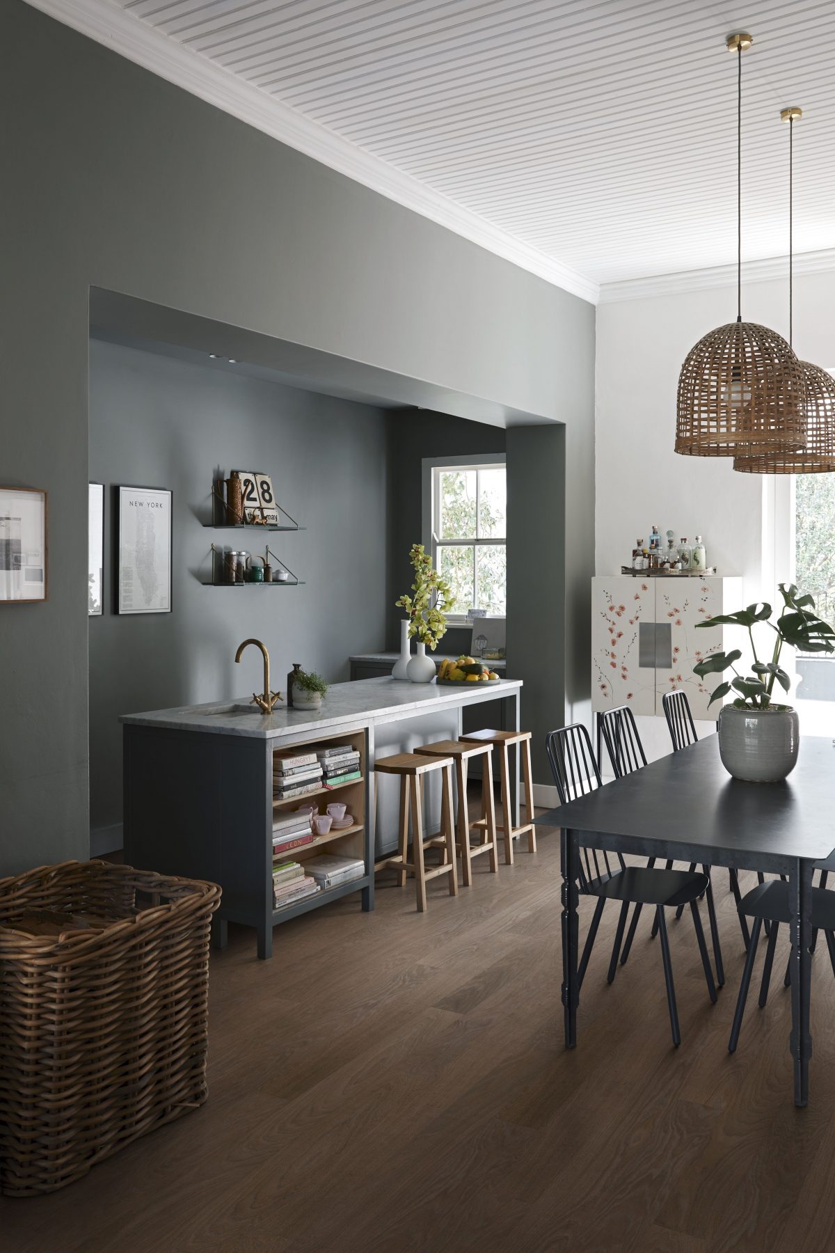 Decorated indoor space with Kahrs Cocoa Bean Wide Prefinished Hardwood.