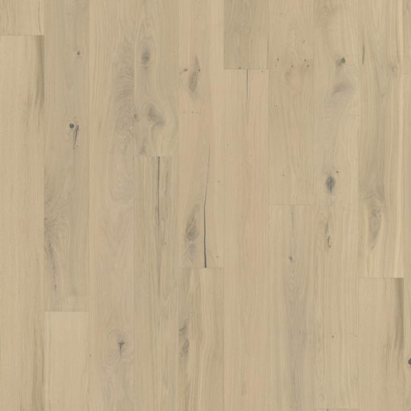 Close up of Kahrs Frosted Oat Plank Prefinished Hardwood.