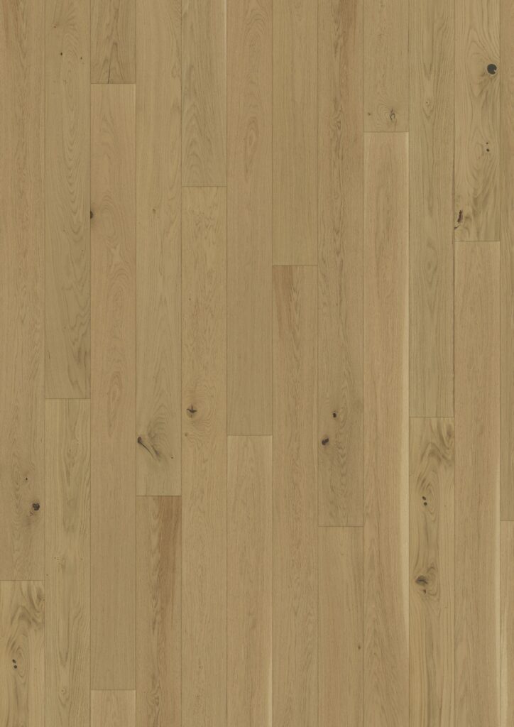 Close up of Kahrs Oak Biscotti Prefinished Hardwood.