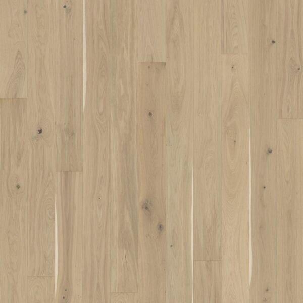 Close up of Kahrs Oak Eggshell Prefinished Hardwood.