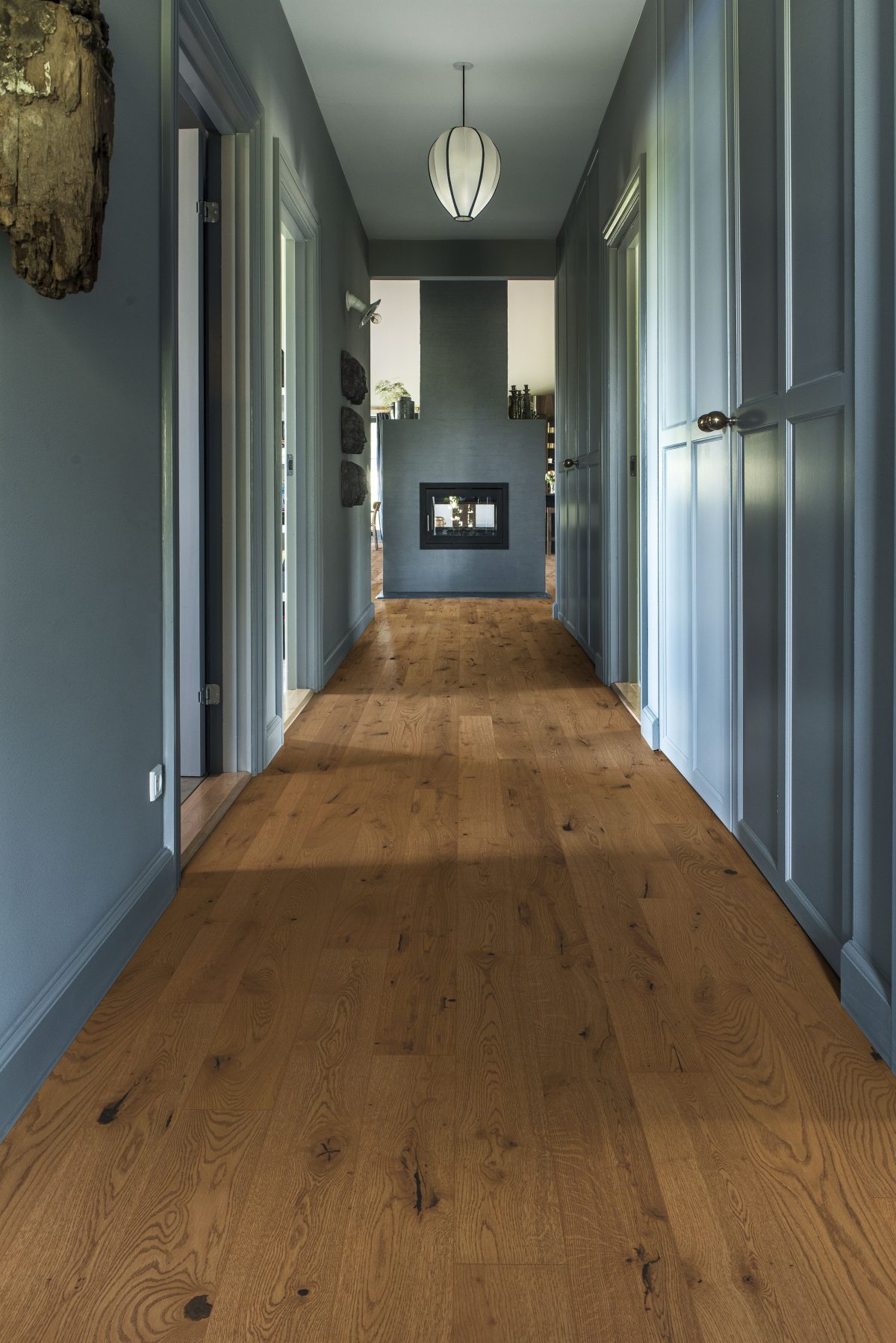 Decorated doorway with Kahrs Oak Tuft Prefinished Hardwood.