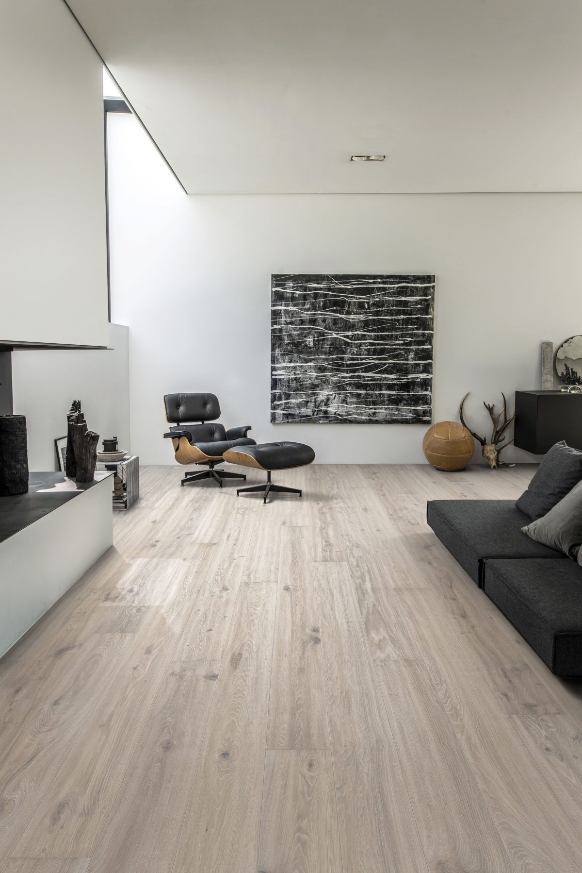 Decorated living room with Kahrs Vista Prefinished Hardwood.