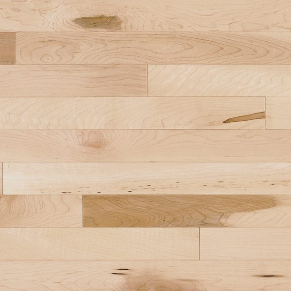 Close up of Mirage Maple Natural Character Exclusive Smooth Prefinished Hardwood.