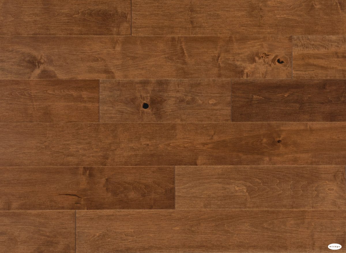 Close up of Mirage Maple Praline Character Smooth Prefinished Hardwood.