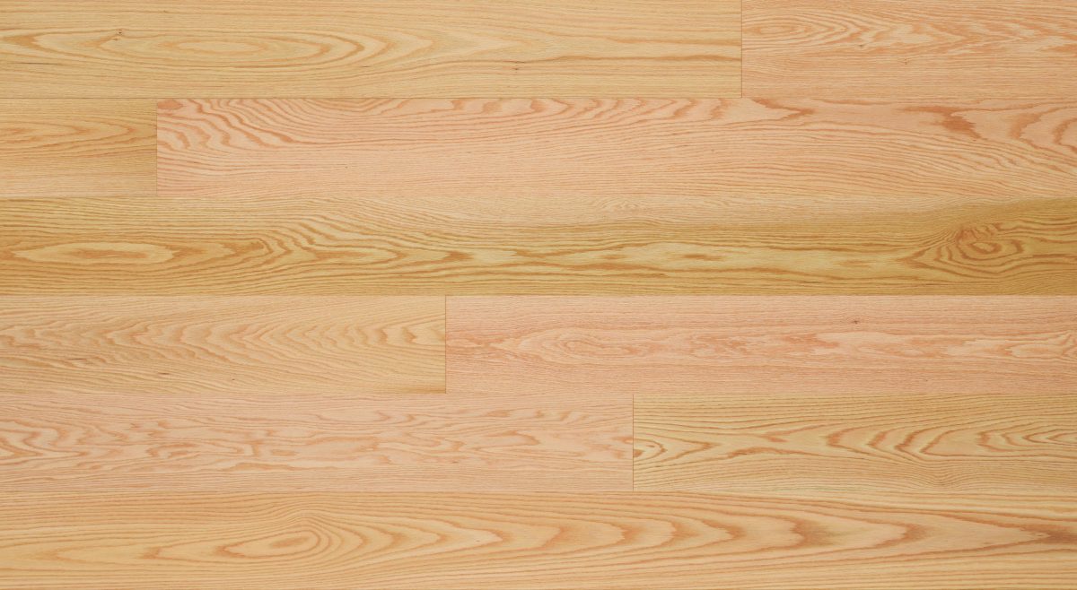 Close up of Mirage Red Oak Natural Select and Better Smooth Prefinished Hardwood.