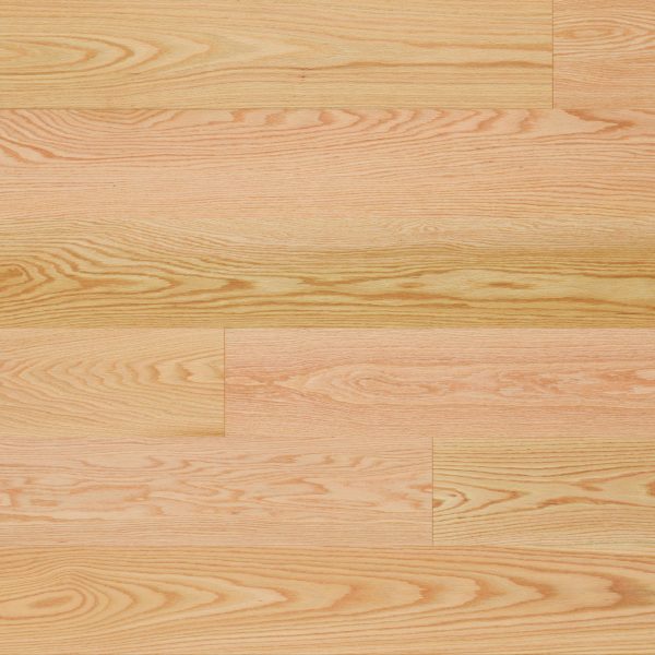 Close up of Mirage Red Oak Natural Select and Better Smooth Prefinished Hardwood.