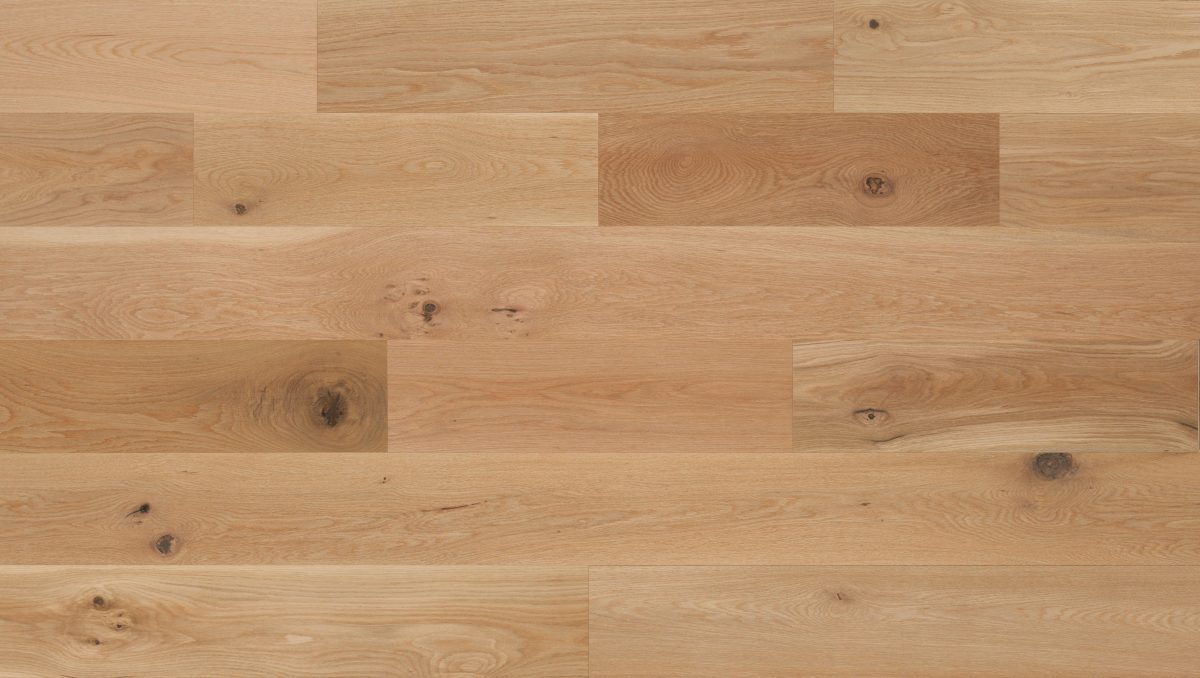 Close up of Mirage White Oak Natural Character Brushed Prefinished Hardwood.