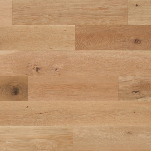 Close up of Mirage White Oak Natural Character Brushed Prefinished Hardwood.