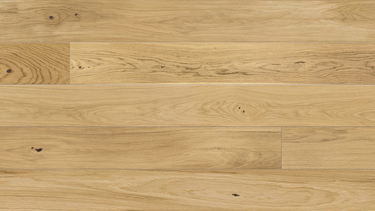 Close up of Barlinek Oak Brioche Prefinished Hardwood.