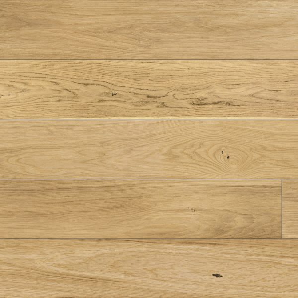 Close up of Barlinek Oak Brioche Prefinished Hardwood.