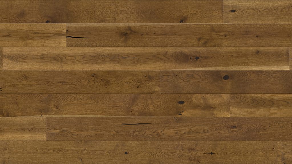 Close up of Barlinek Oak Chocolate Prefinished Hardwood.