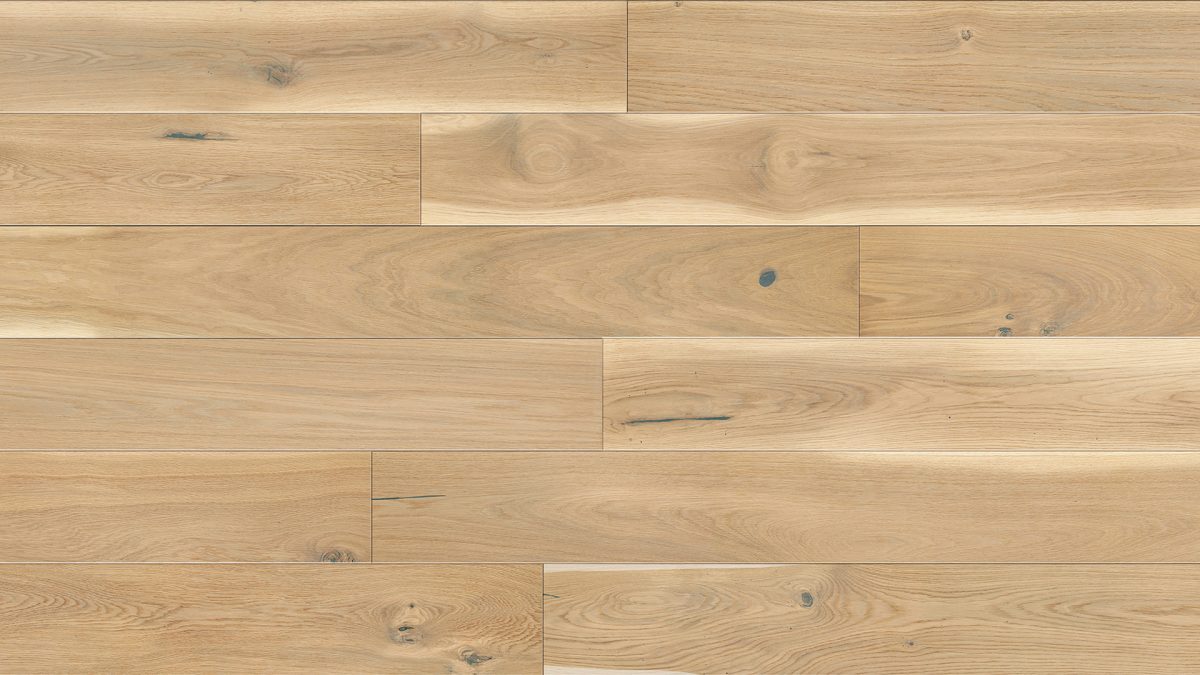 Close up of Barlinek Oak Cobbler Prefinished Hardwood.