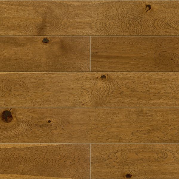 Close up of Barlinek Oak Cognac Prefinished Hardwood.