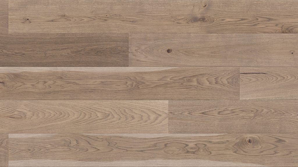 Close up of Barlinek Oak Mocha Prefinished Hardwood.