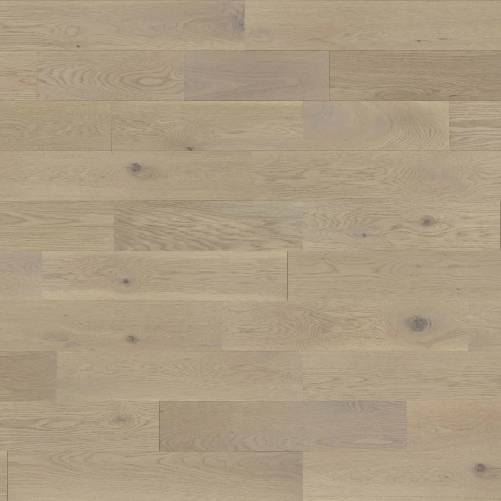 Close up of Mirage White Oak Grace Character Prefinished Hardwood.