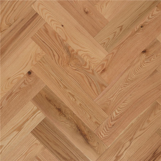 Close up of Red Oak Herringbone Solid Unfinished Hardwood.